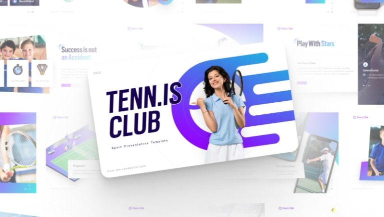Tennis Club Sports PowerPoint Template