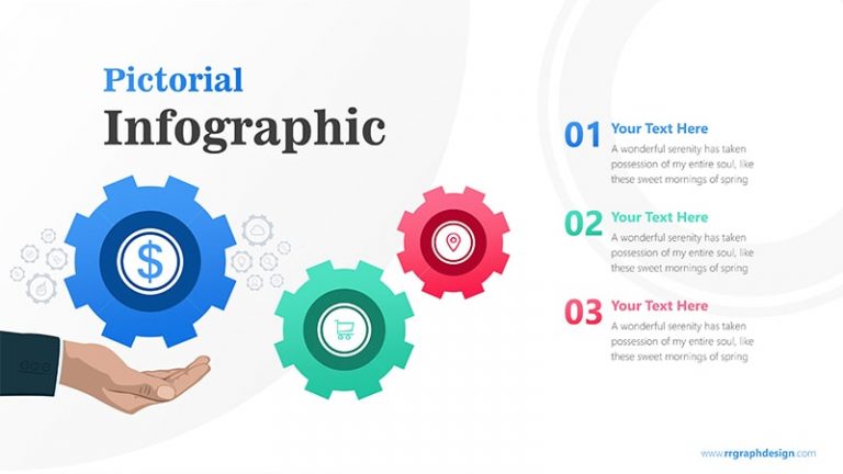 Sales Marketing Three Steps with Gear Infographic Presentation 1