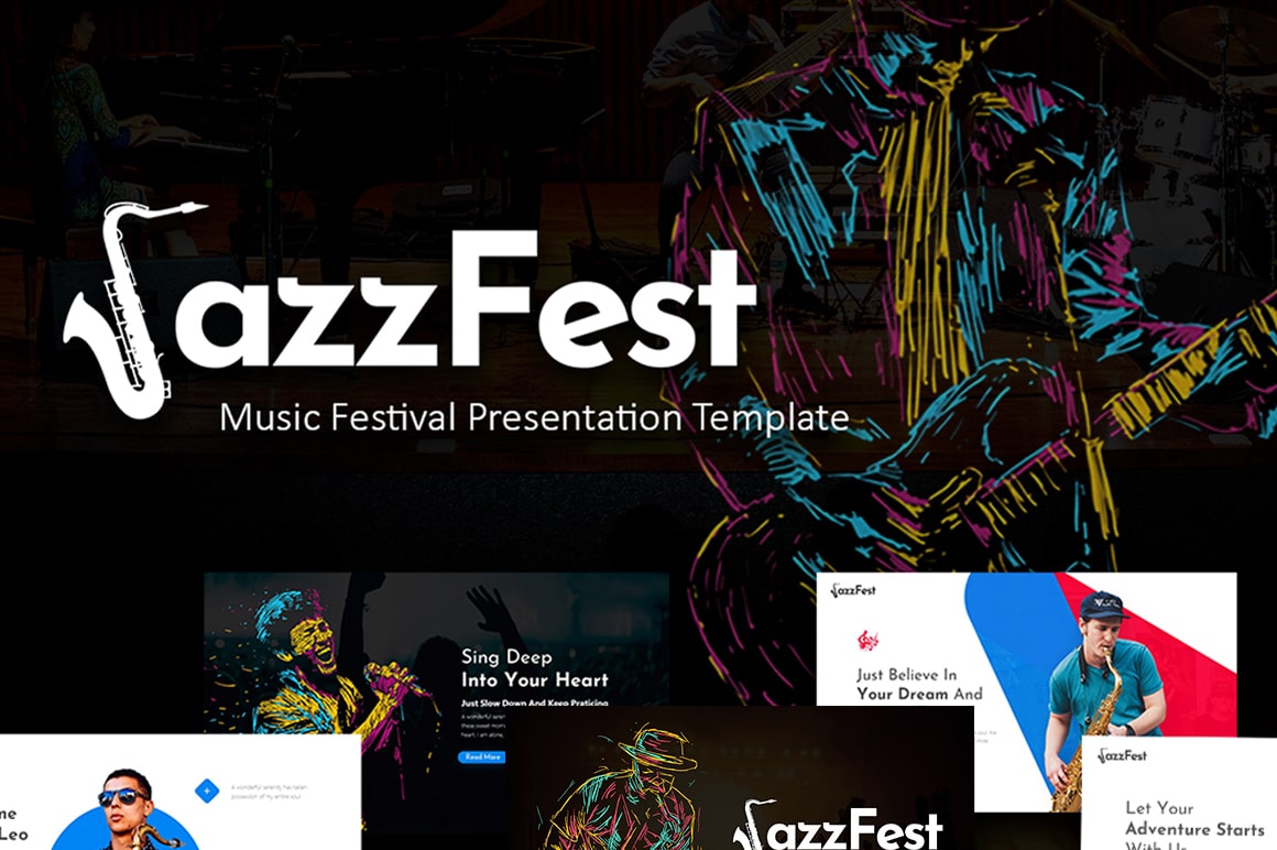 JazzFest Music PowerPoint Template