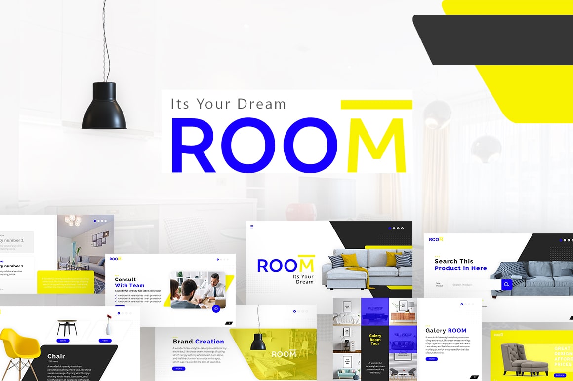 Room Furniture PowerPoint Template