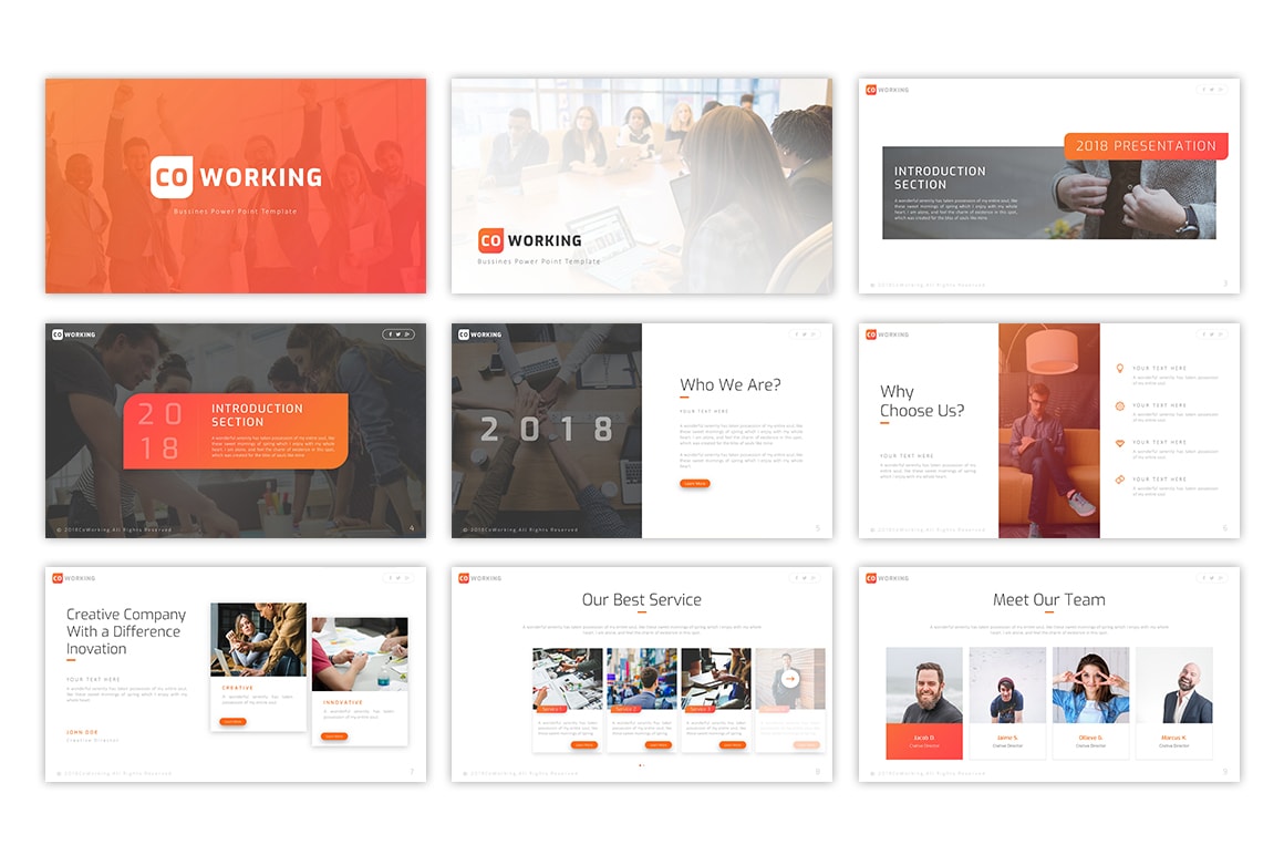 Coworking Startup PowerPoint Template