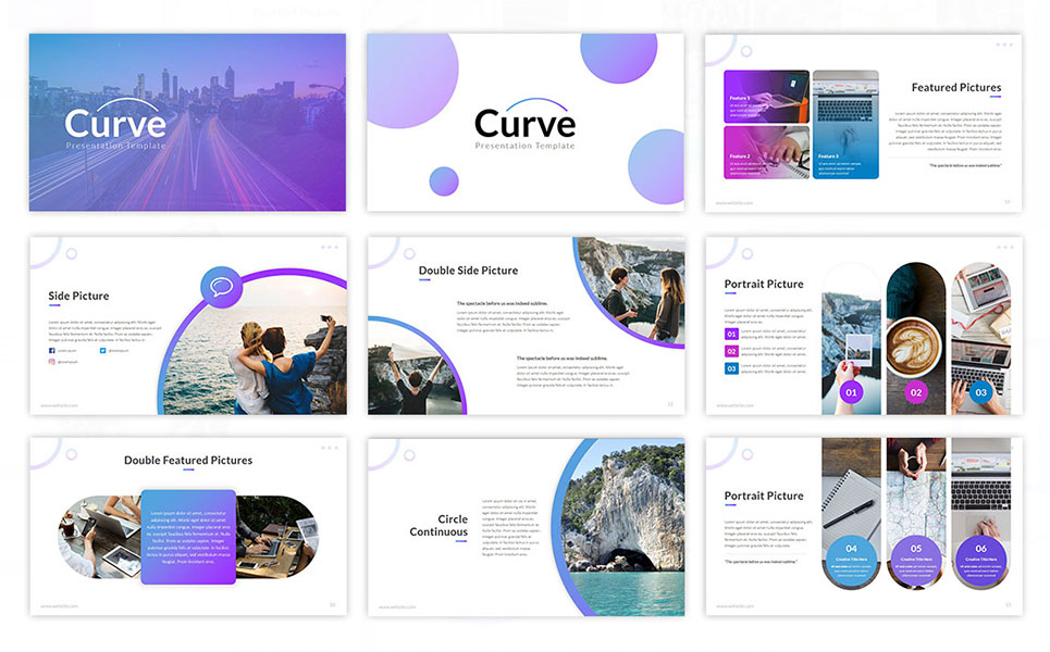 Curve Portfolio PowerPoint Template