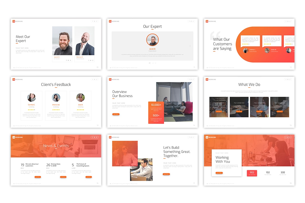 Coworking Startup PowerPoint Template