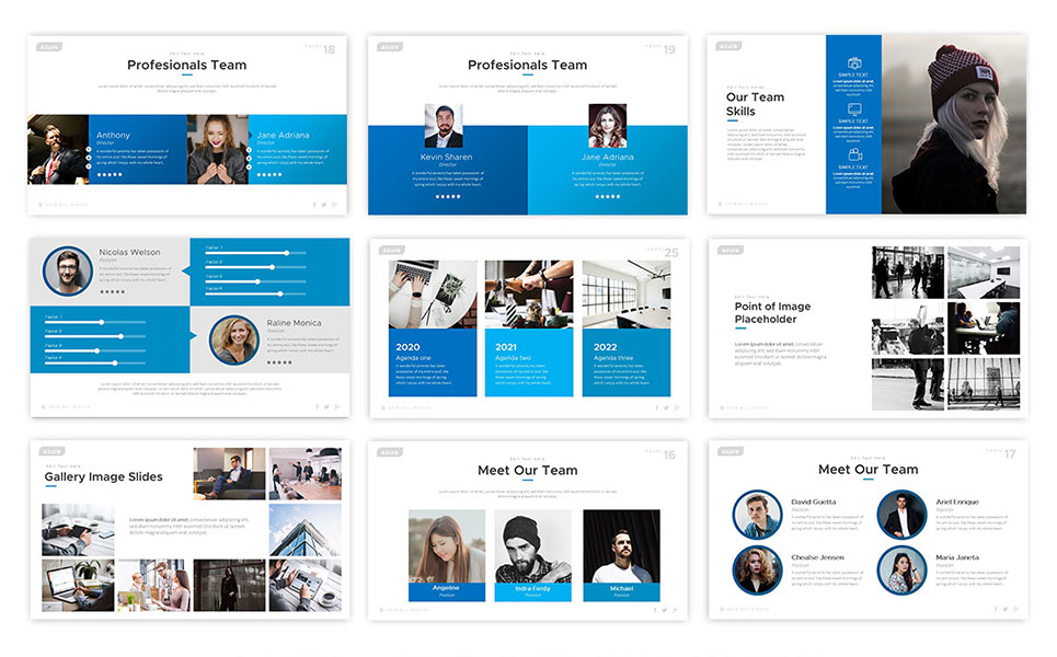 Azure Business PowerPoint Template