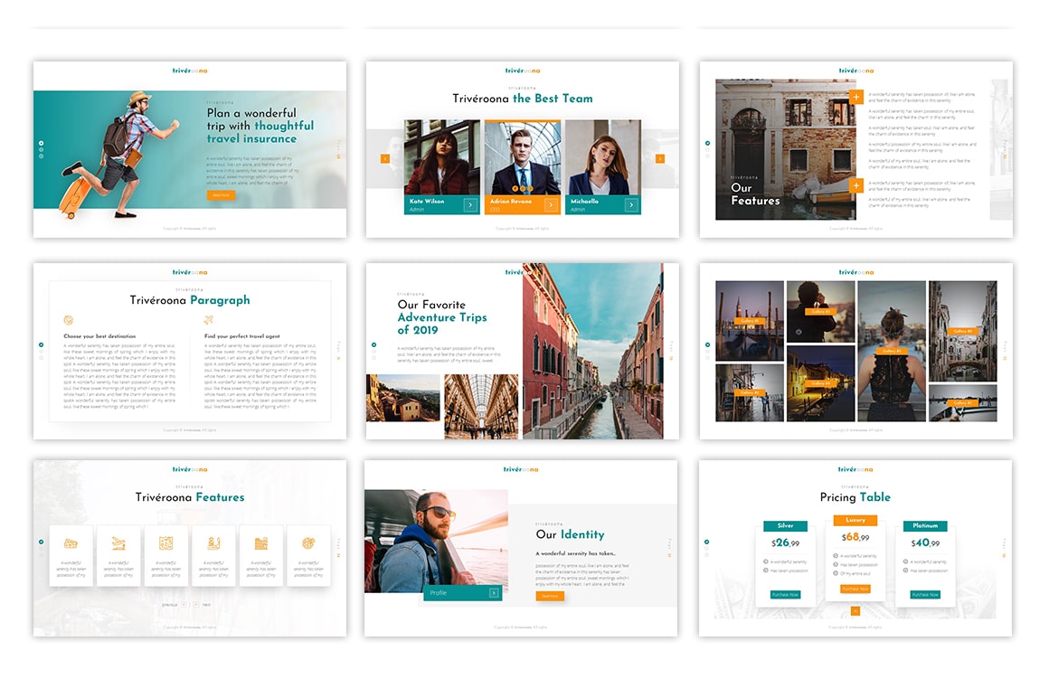 Triveroona Travelling PowerPoint Template