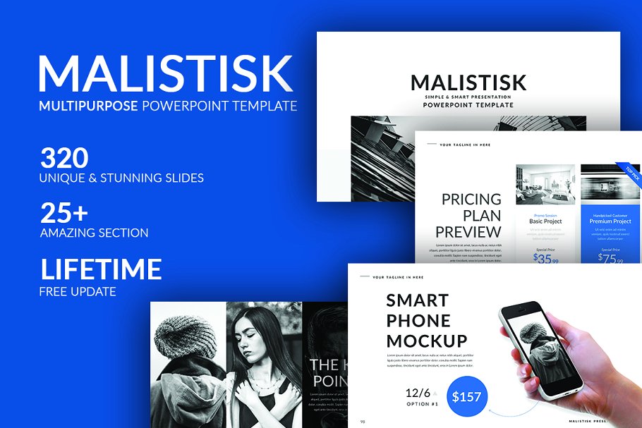Malistisk Business PowerPoint Template