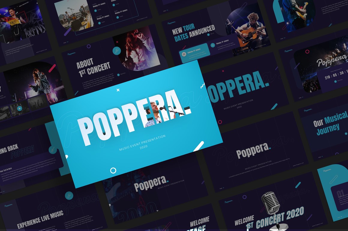 Poppera Music PowerPoint Template