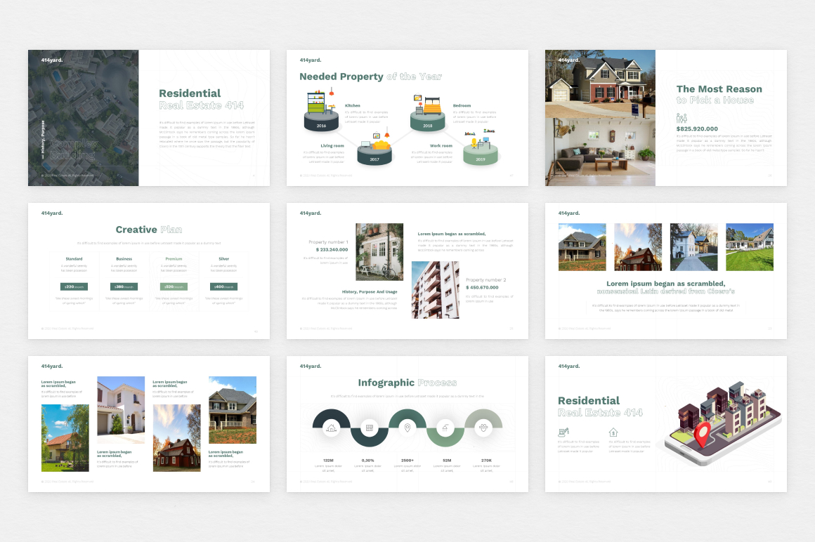 414Yard Real Estate PowerPoint Template