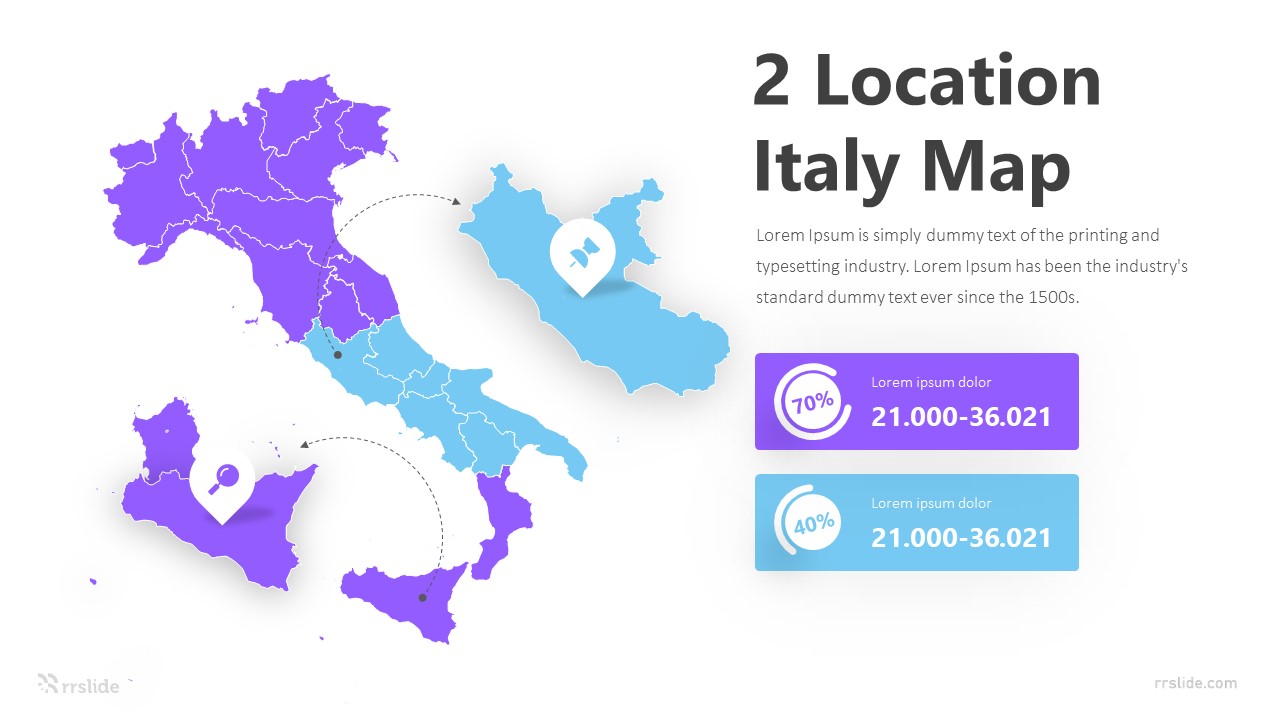 2 Location Italy Map Infographic Template