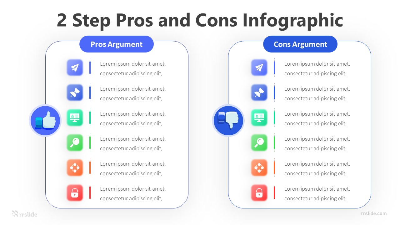 2 Step Pros and Cons Infographic Template