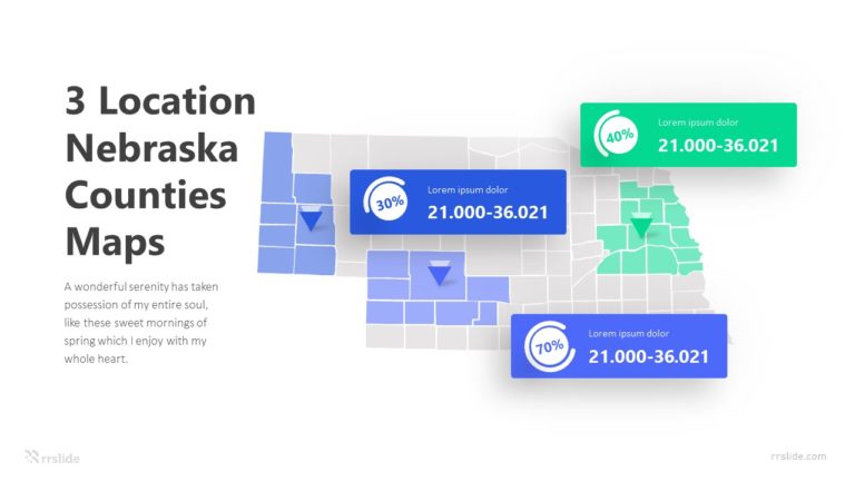 3 Location Nebraska Counties Maps Infographic Template