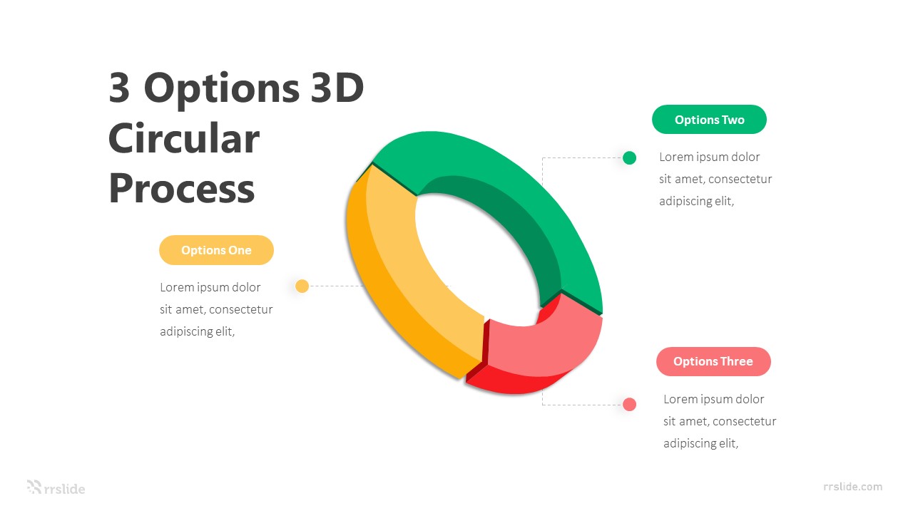 3 Options 3D Circular Process Infographic Template