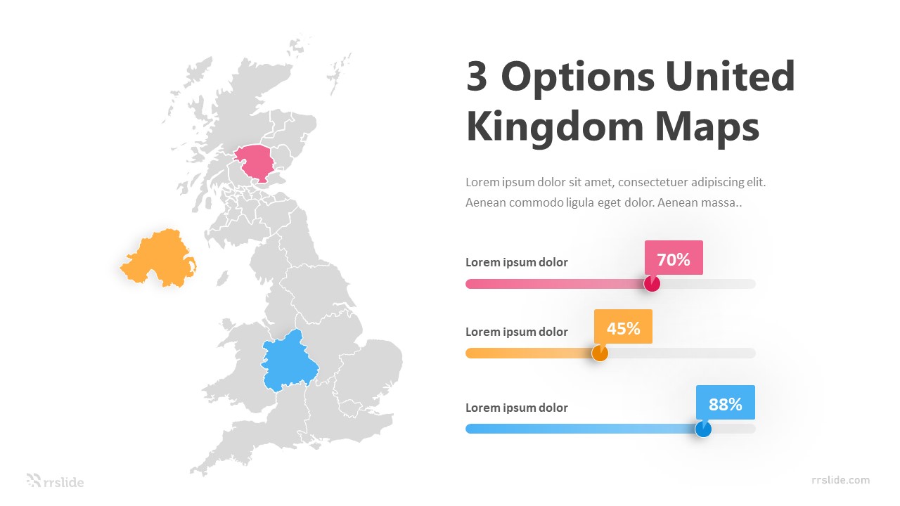 3 Options United Kingdom MapsInfographic Template