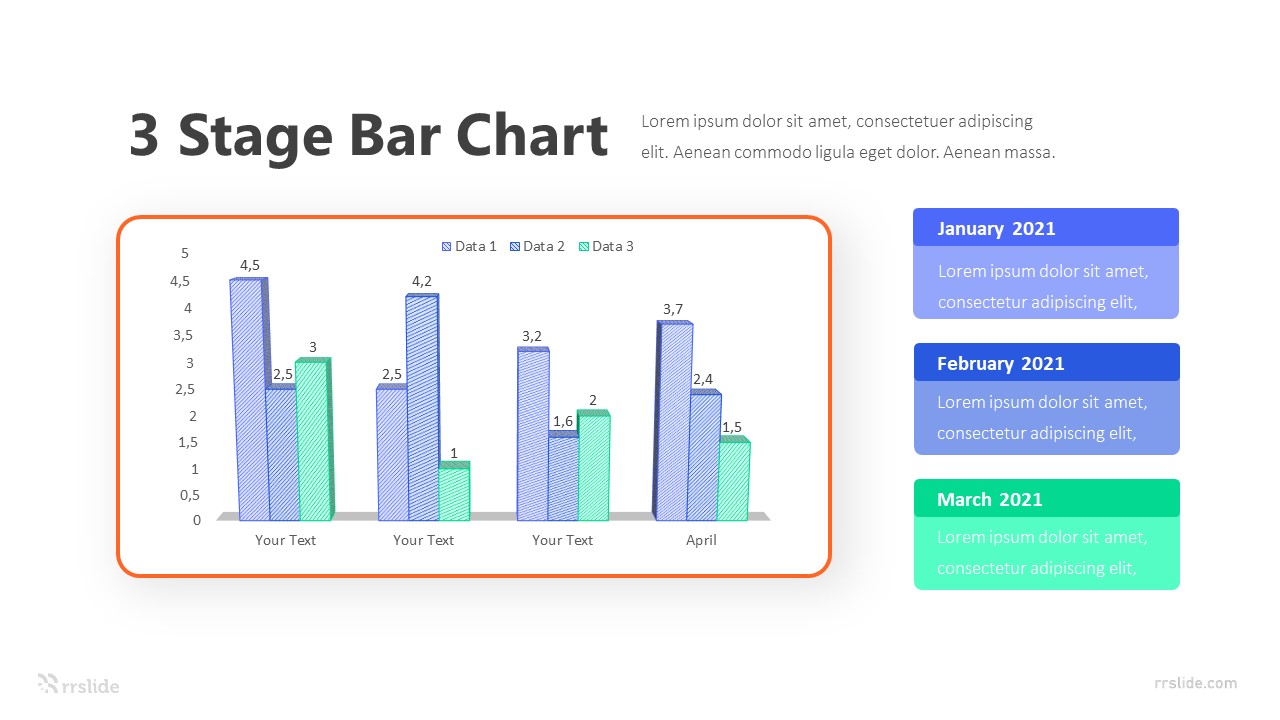 3 Stage Bar Chart Infographic Template