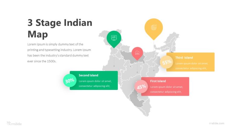 3 Stage Indian Map Infograpic Template