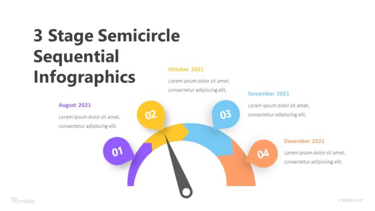 3 Stage Semicircle Sequential Infographics Template