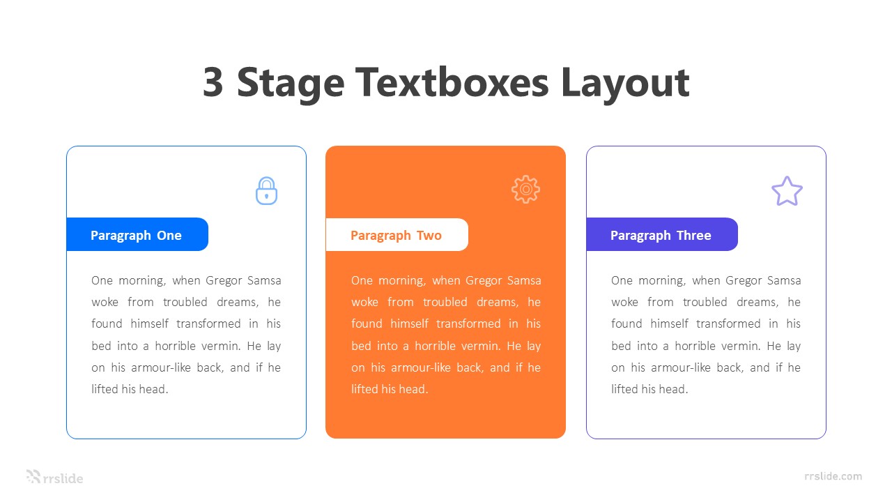 3 Stage Textboxes Layout Infographic Template