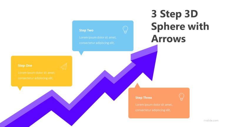 3 Step 3D Sphere with Arrows Infographic Template