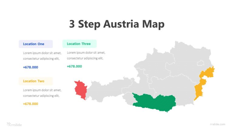 3 Step Austria Map Infographic Template