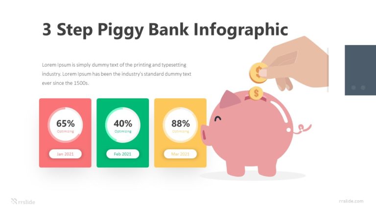 3 Step Piggy Bank Infographic Template
