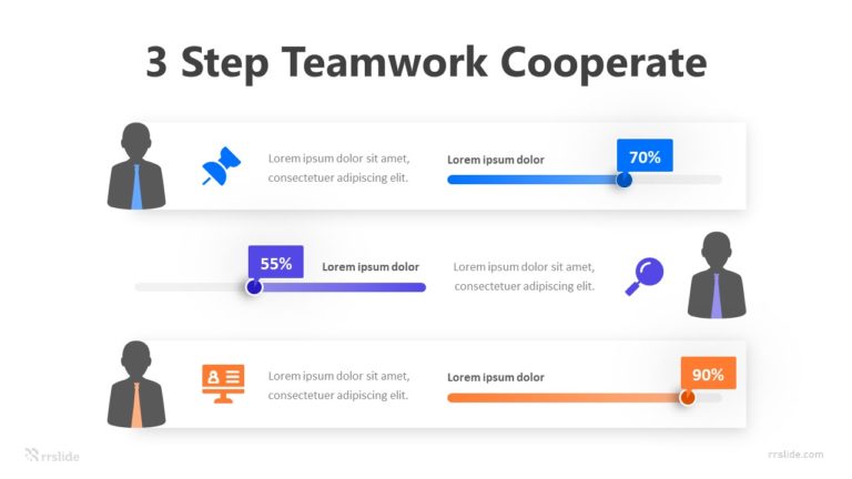3 Step Teamwork Cooperate Infographic Template