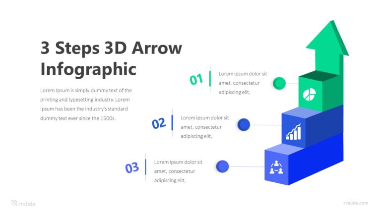 3 Steps 3D Arrow Infographic Template