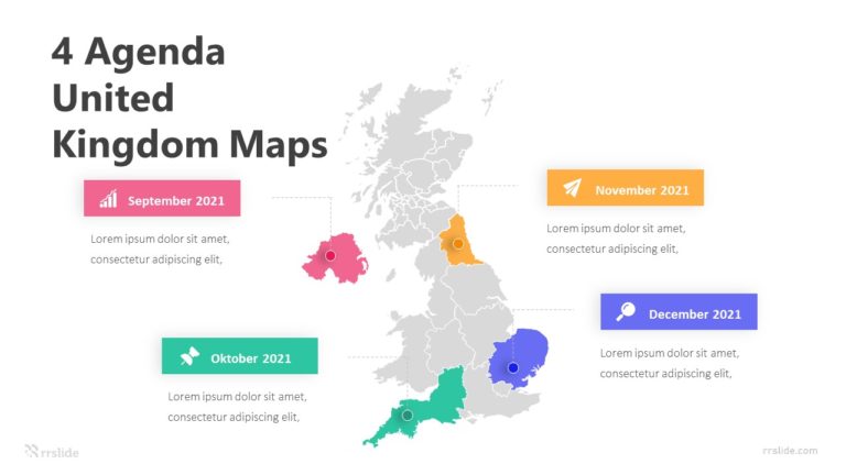 4 Agenda United Kingdom Maps Infographic Template