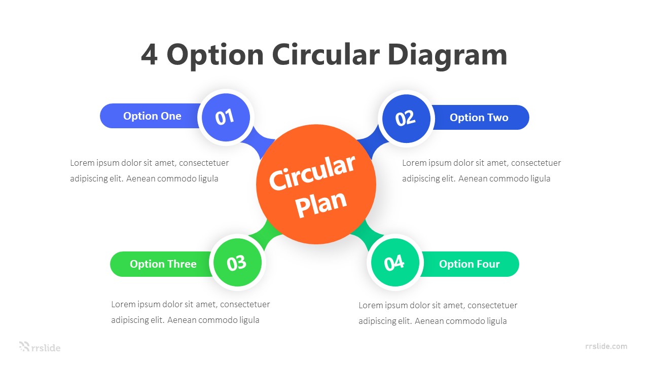 4 Option Circular Diagram Infographic Template