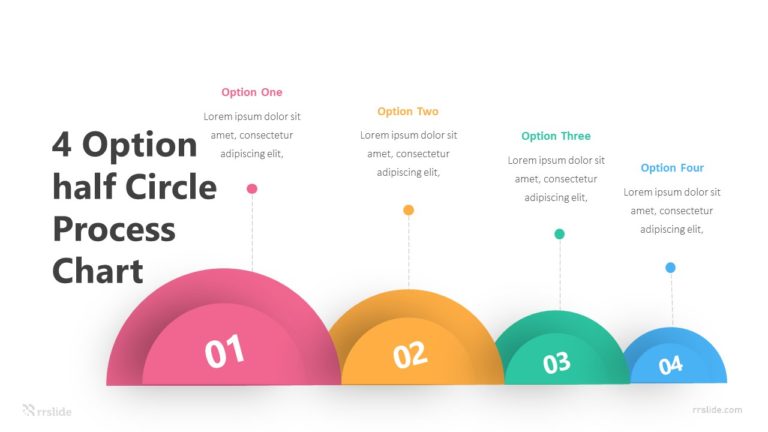 4 Option Half Circle Process Chart Infographic Template