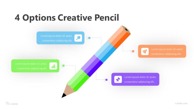 4 Options with Creative Pencil Infographic Template