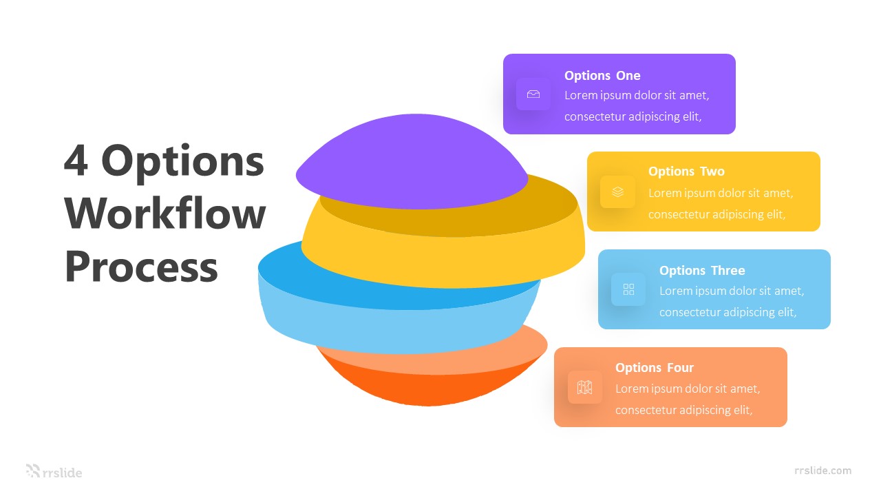 4 Options Workflow Process Infographic Template