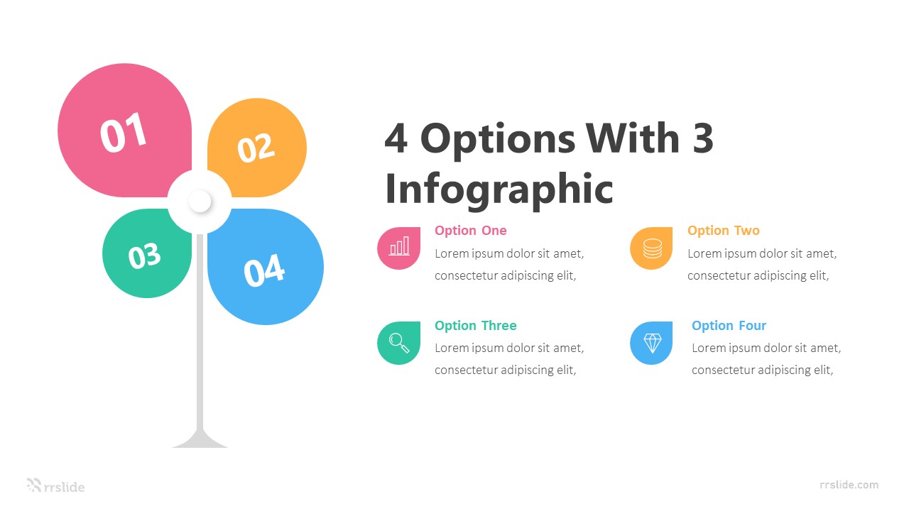 4 Options with 3 Infographic Template