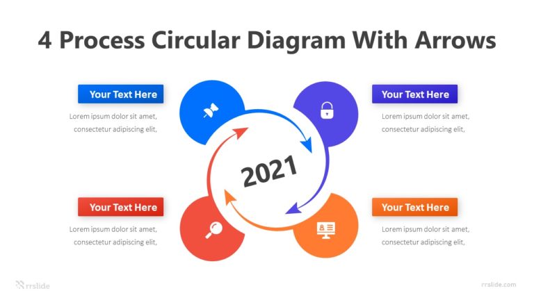 4 Process Circular Diagram with Arrows Infographic Template