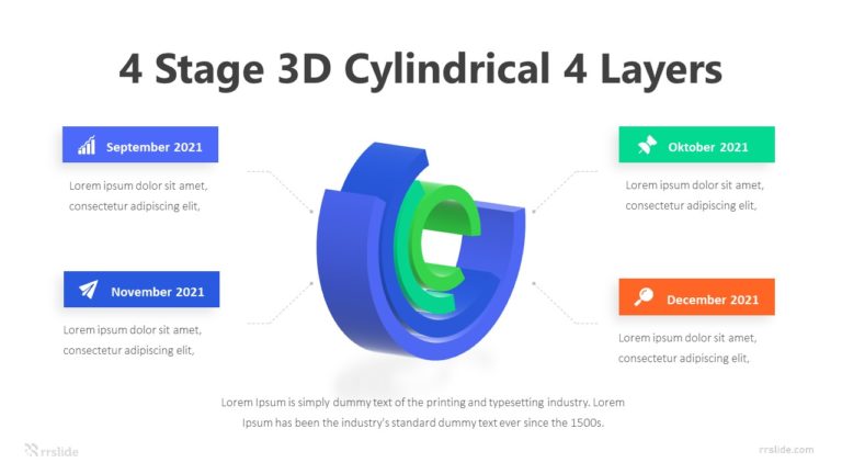 4 Stage 3D Cylindrical 4 Layers Infographic Template