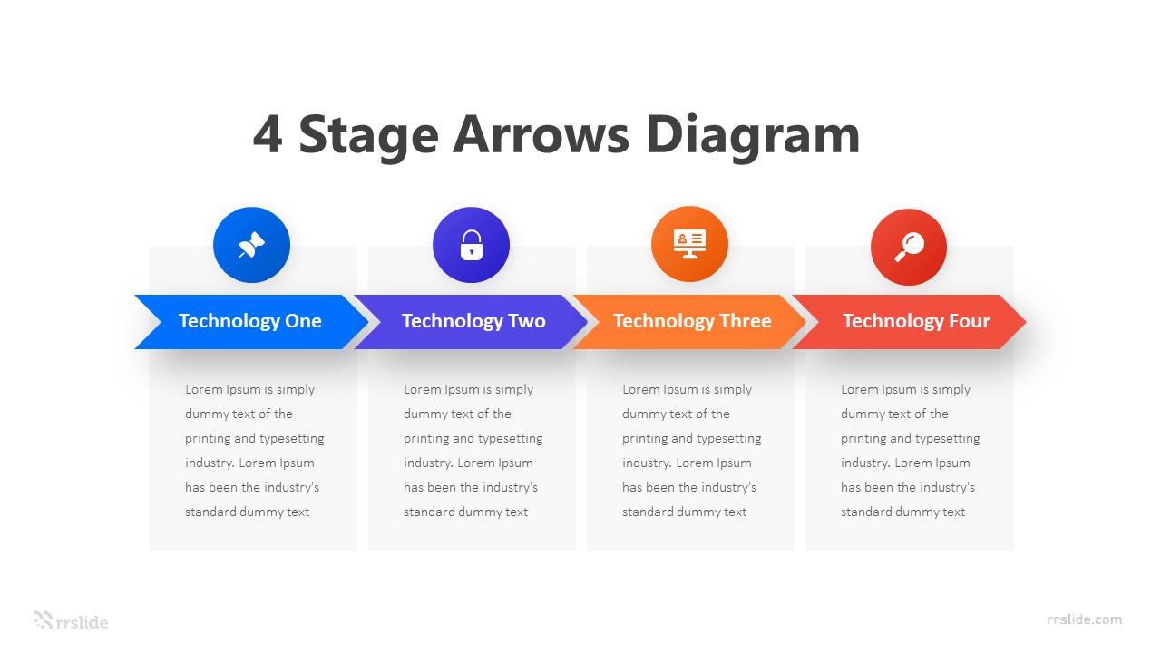 4 Stage Arrows Diagram Infographic Template