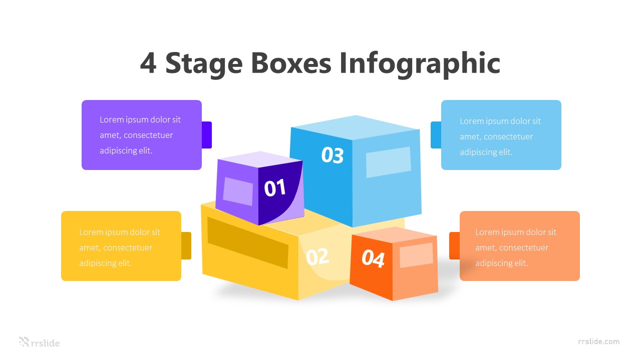 4 Stage Boxes Infographic Template