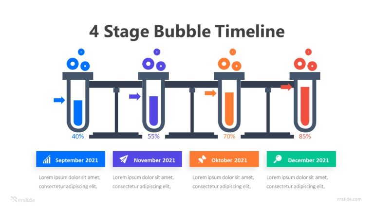 4 Stage Bubble Timeline Infographic Template