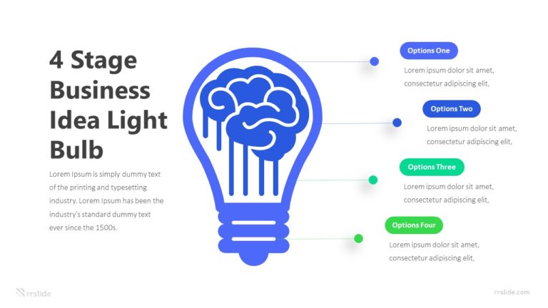 4 Stage Business Idea Light Bulb Infographic Template