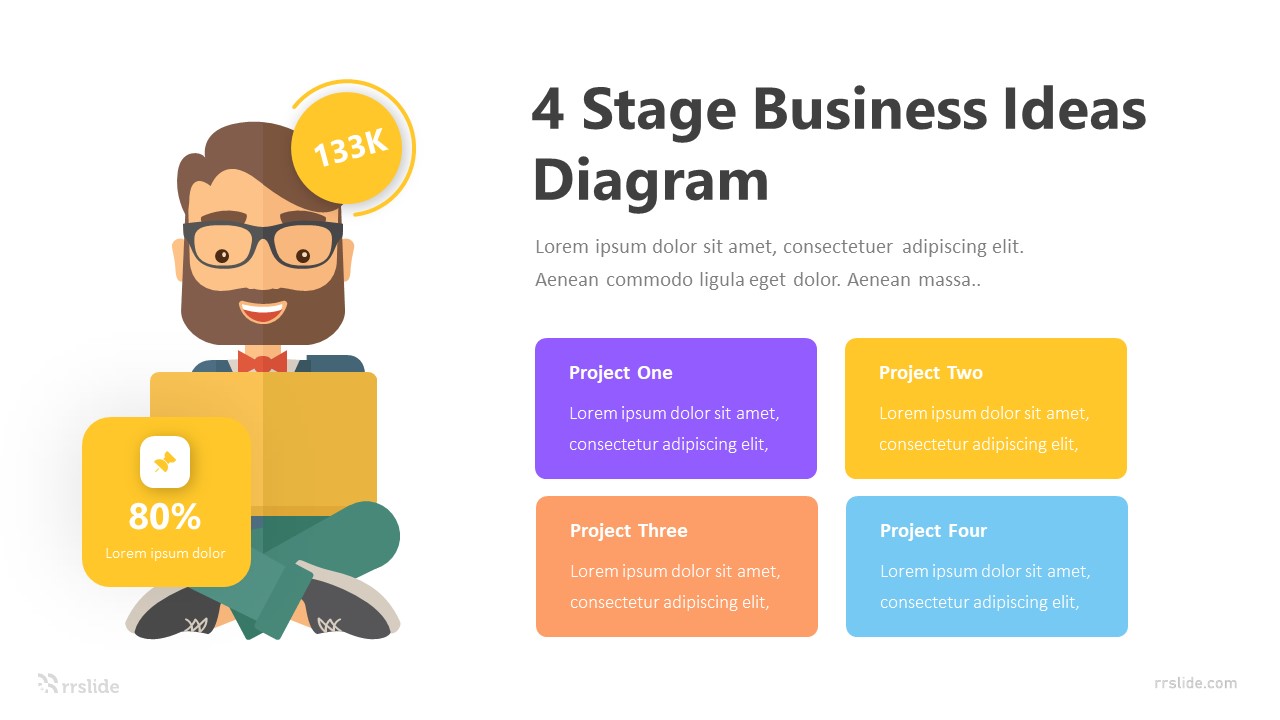 4 Stage Business Ideas Diagram Infographic Template