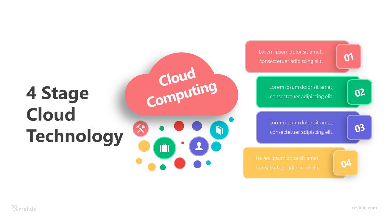 4 Stage Cloud Technology Infographic Template