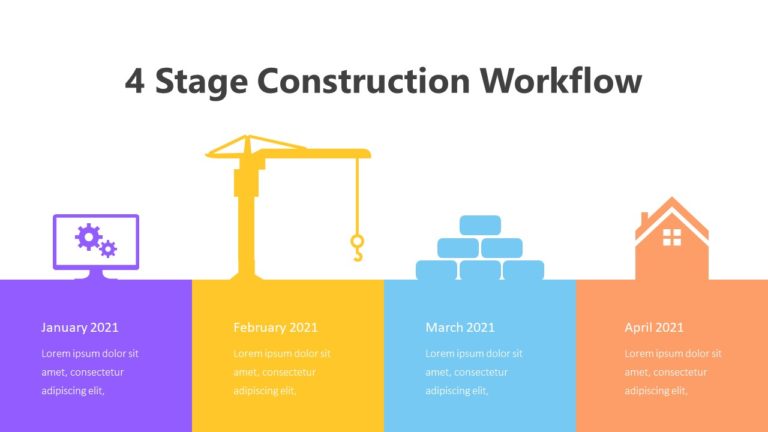 4 Stage Construction Workflow Infographic Template