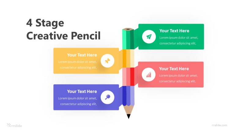4 Stage Creative Pencil Infographic Template