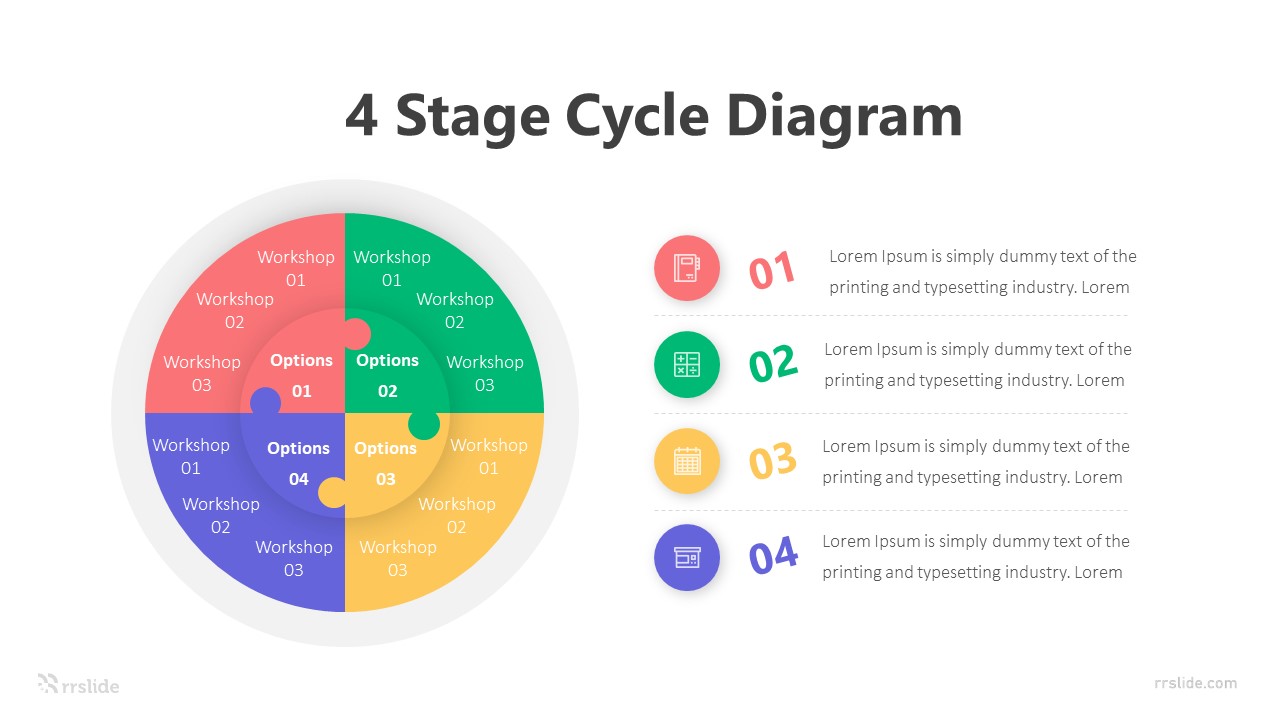 4 Stage Cycle Diagram Infographic Template