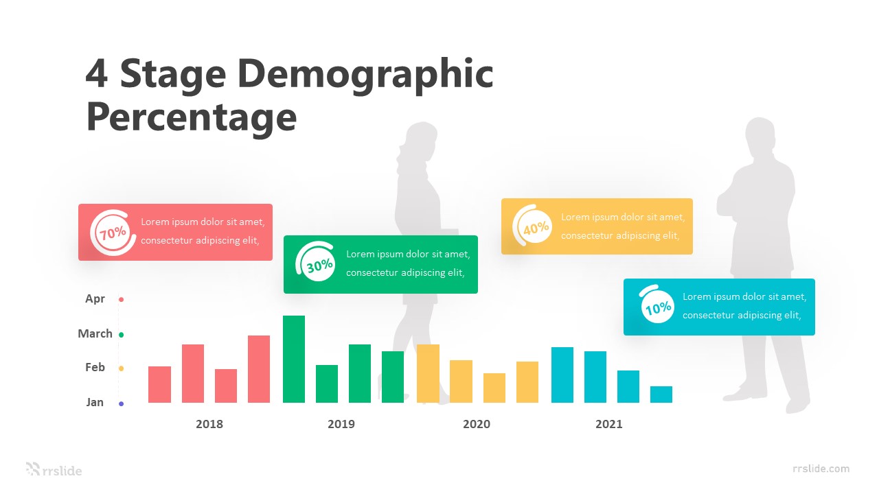 4 Stage Demographic Percentage Infographic Template