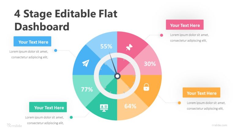4 Stage Editable Flat Dashboard Infograpic Template