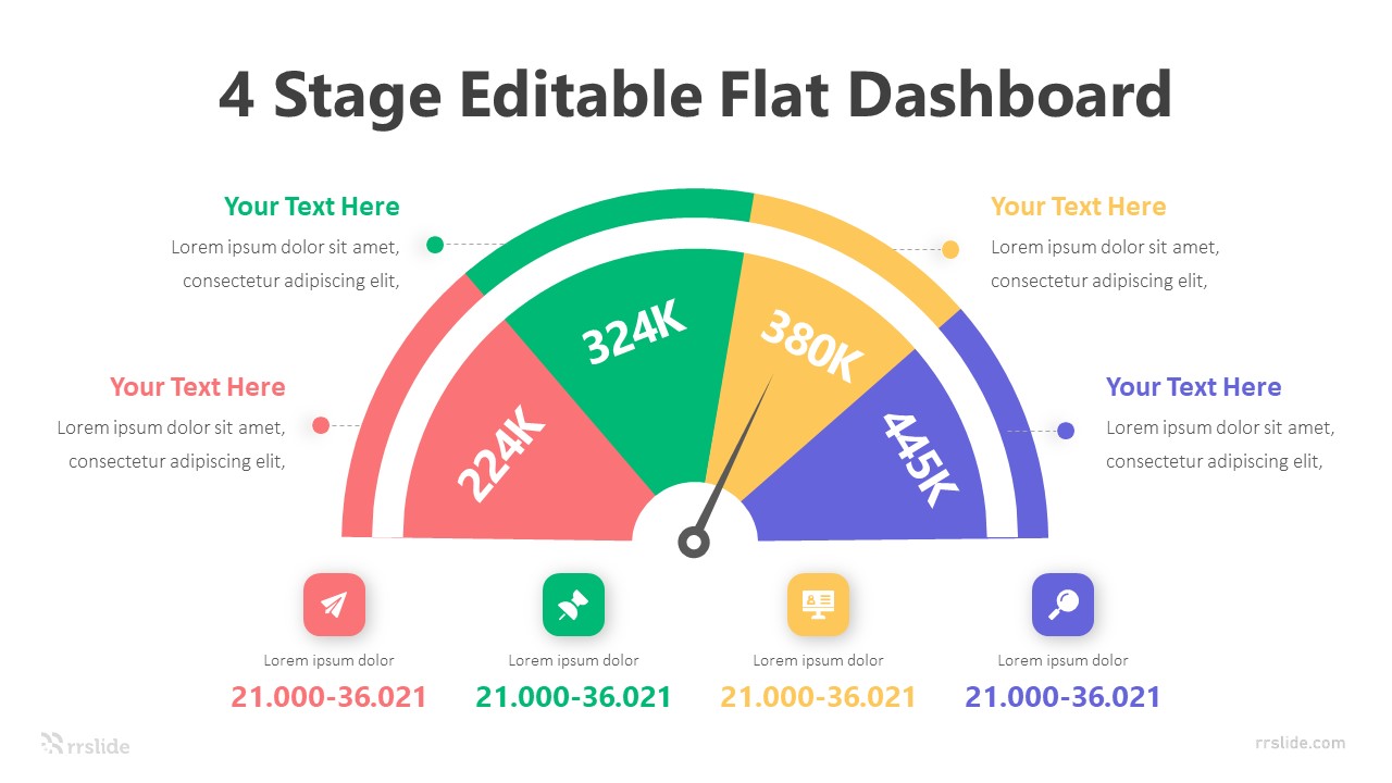 4 Step Editable Flat Dashboard Infographic Template