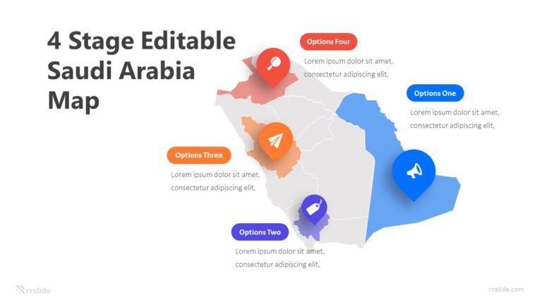 4 Stage Editable Saudi Arabia Map Infographic Template