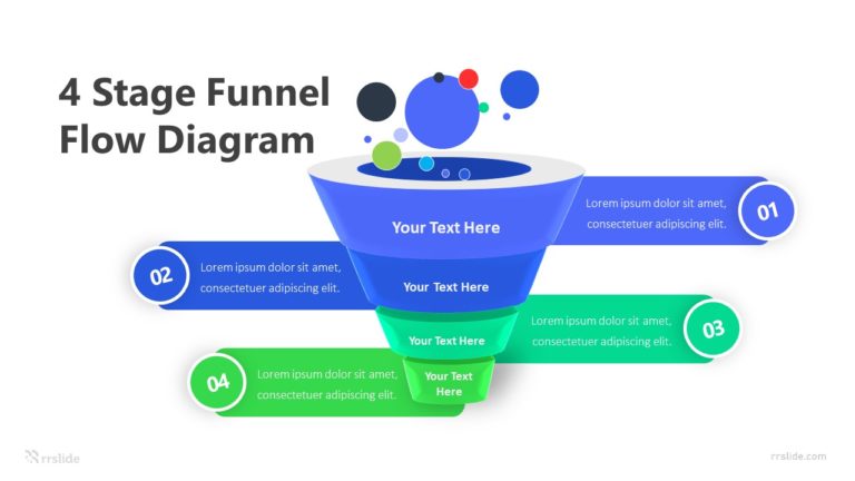 4 Stage Funnel Flow Diagram Infographic Template