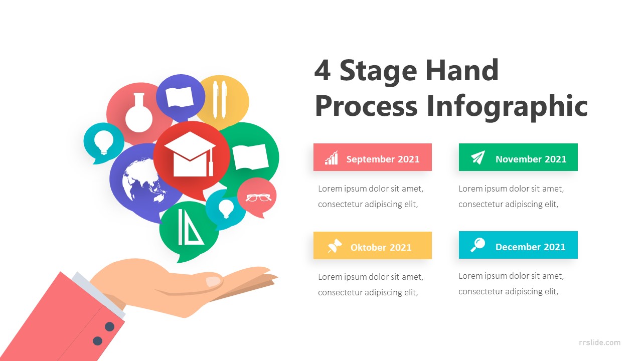 4 Stage Hand Process Infographic Template