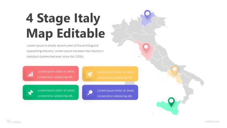 4 Stage Italy Map Editable Infographic Template